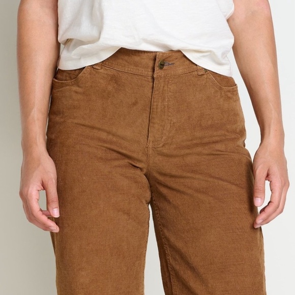NWT Toad&Co Honey Brown Organic Cotton & Hemp Karuna Corduroy Cropped Pants - Picture 3 of 5